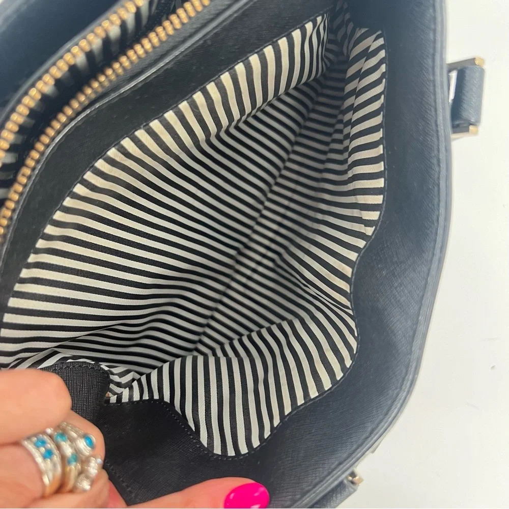 Kate Spade New York Cameron Street Large Lottie Satchel Crossbody Black Leather